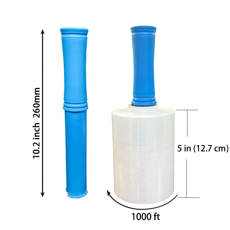 2 Pack Stretch Wrap Film With Handle - 4 Inch X 1000Ft Industrial Grade Moving Wrap