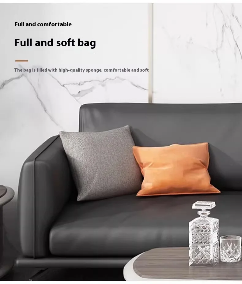 Modern Solid Wood Office Sofa and Coffee Table Combination for Commercial Use in Villa and Business Reception Rooms