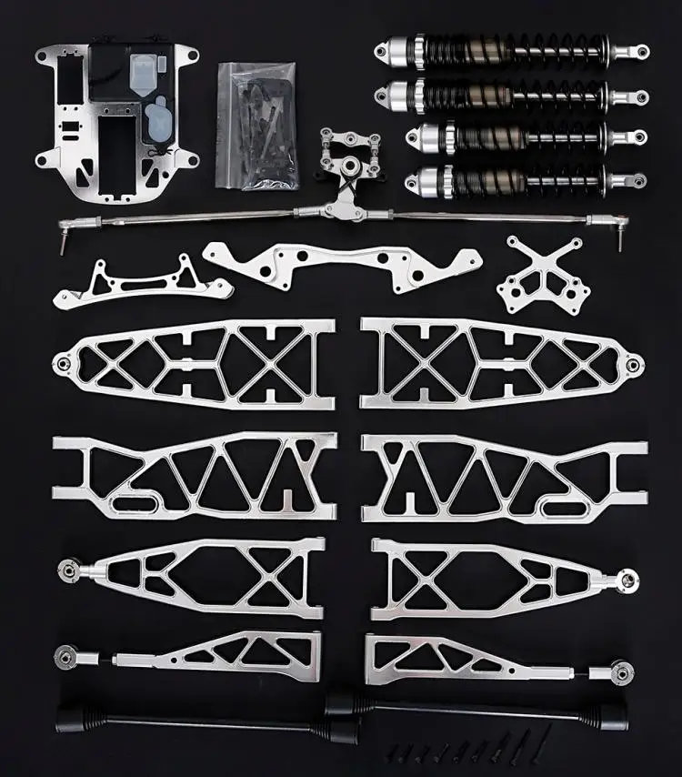 Max Cnc Alloy Front And Rear Extended A Arm Set For 1/5 Hpi Km