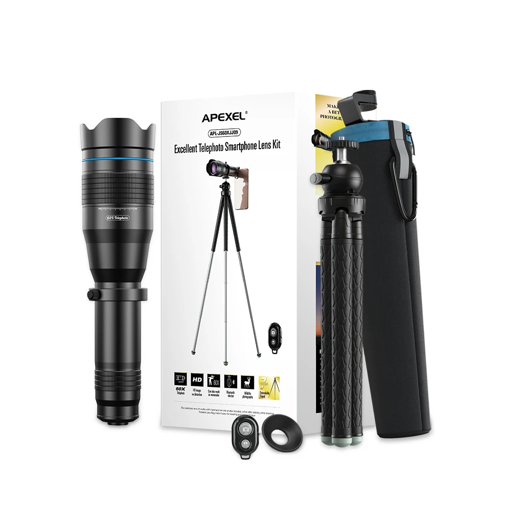 Apexel Hd 60x Mobile Phone Telescope Zoom Telephoto Camera Phone Lenses ...