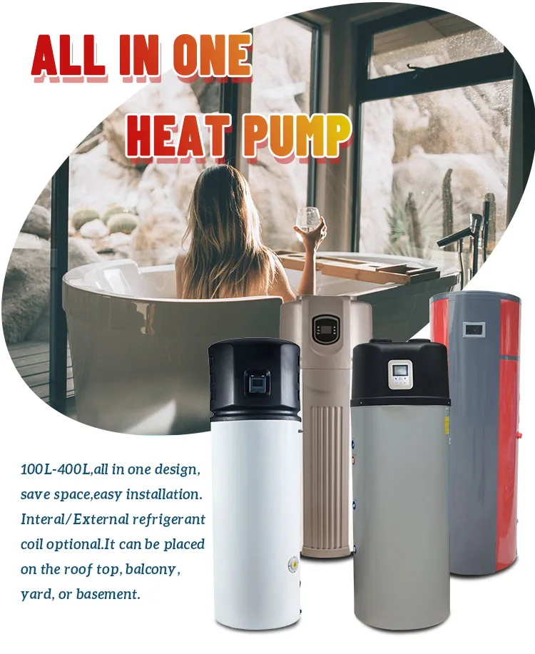 Hot Sell All in One Heat Pump Home Use Rotary Compressor Heat Pump Water  Heater