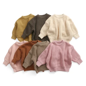 RTS Wholesale New Boutique Toddler Baby Girls Oversize Pullover Kids Winter Knit Sweaters