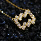 Sterling Silver Pendant Silver Luxury Fine Women Sterling Silver Gold Chain Zodiac Sign Necklace Pendant Jewelry