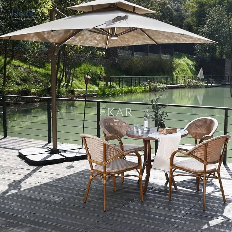 Outdoor Dining Table and Chairs Set - Durable Aluminum and Waterproof Fabric factory