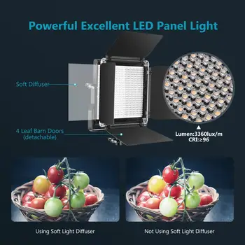 Neewer Advanced 2.4G 660 LED Video Light, Dimmable Bi-Color LED Panel+LCD Screen and 2.4G Wireless Remote for Portrait Product detail image