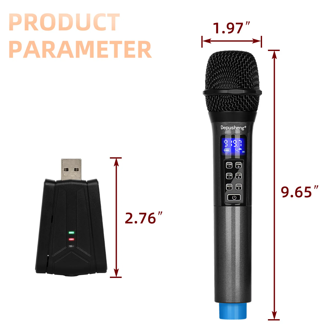 Factory Direct Sales Depusheng W4 Usb Dual  Sing2 Handheld Professional Portable Wireless Karaoke Microphone