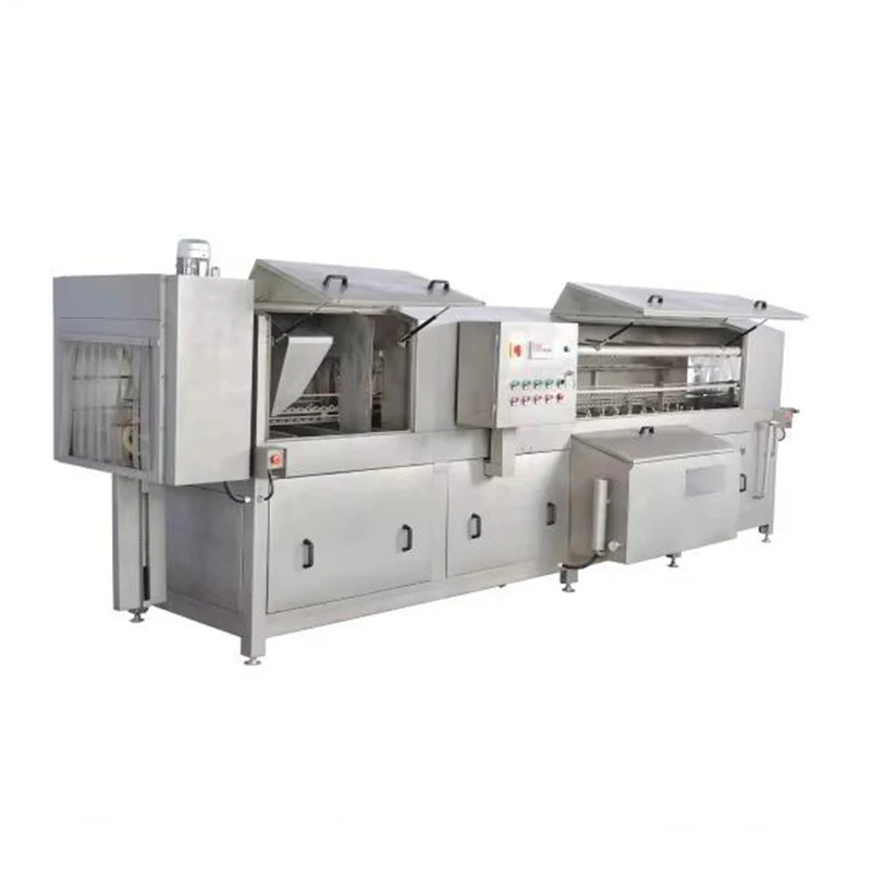 Automatic industrial grade crate cleaning machine, plastic basket and tray cleaning machine for pig slaughtering and processing