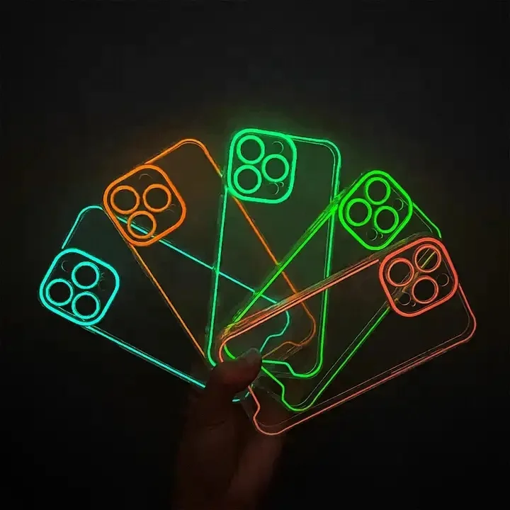 Custom Glow in the Dark Luminous Night Fluorescent Neon Glowing Mobile  Phone Back Cover case for iPhone 14 13 12 11 Pro Max XS