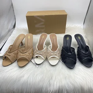 QuiteS New 2026 High Quality Embroidered Bridal Shoes Best Wedding Stiletto Heels with Elastic Band Pointed Toe Mesh High Heels