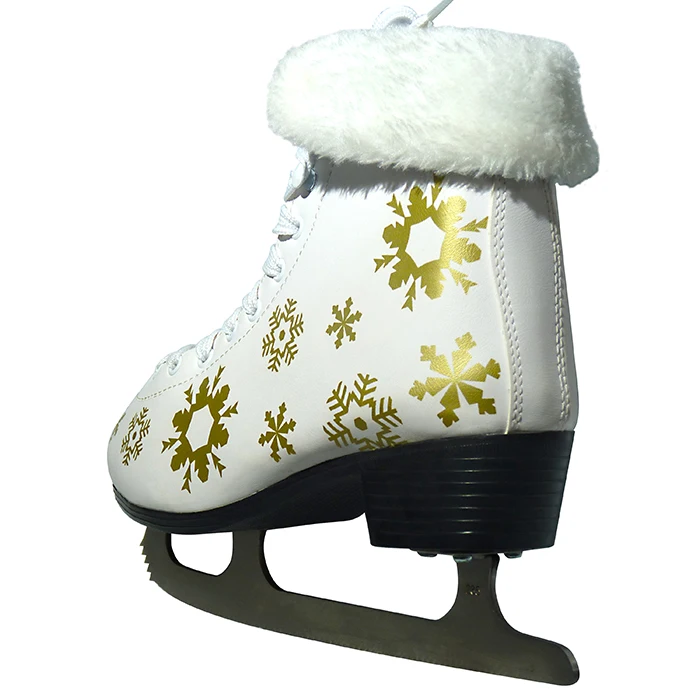 OEM High quality cold-resistant PVC Ice skate shoes Figure ice skates with artificial fur lining Figure skate
