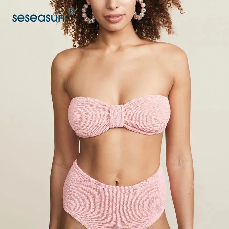 strapless high waisted bikini