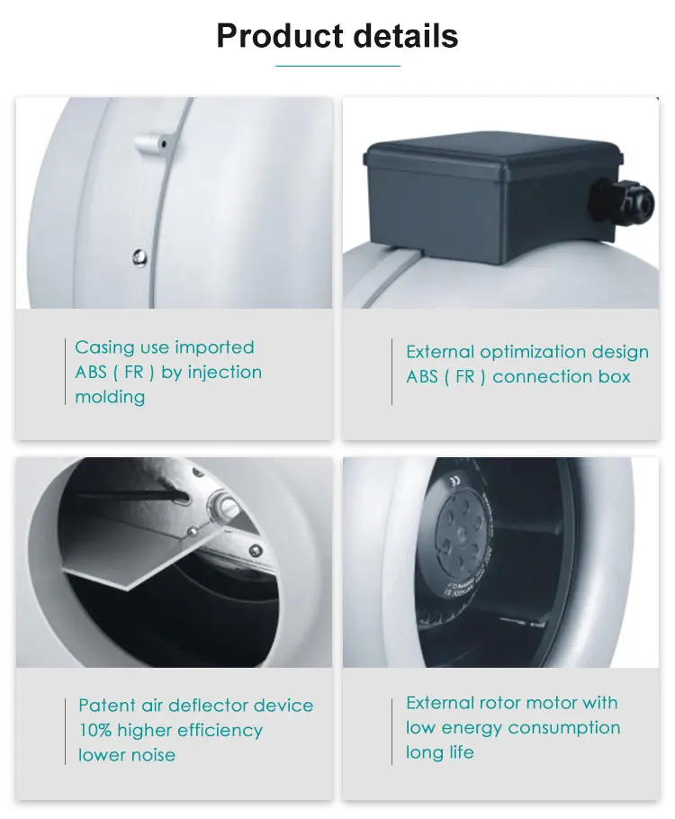 Plastic Centrifugal Duct Fan, Inline, 220-230V - detail 14