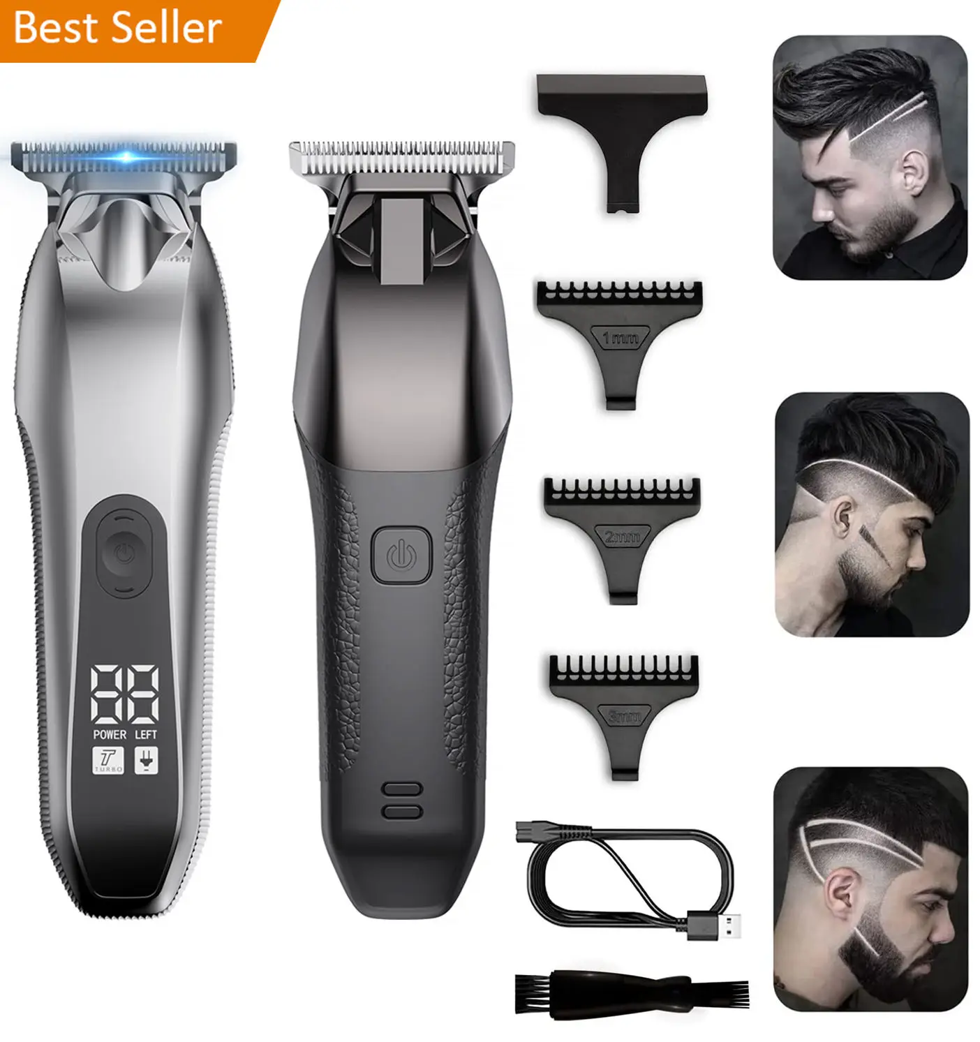 Professional USB Wireless T-Blade Hair for Clipper Strong Power for Barbers and Household Use Stainless Steel Blade in Stock