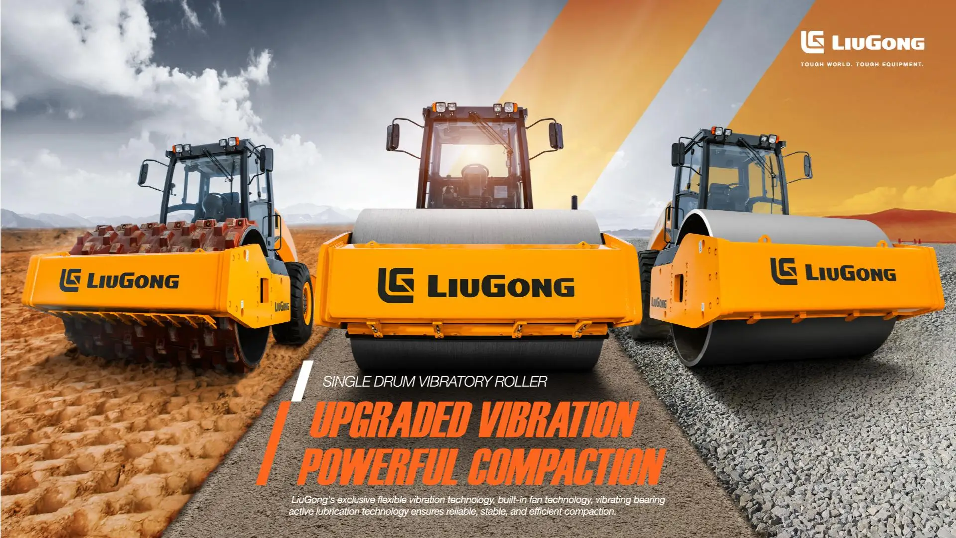 Clg6612e Full Hydraulic Single Drum Roller For Road Subgrade And Base