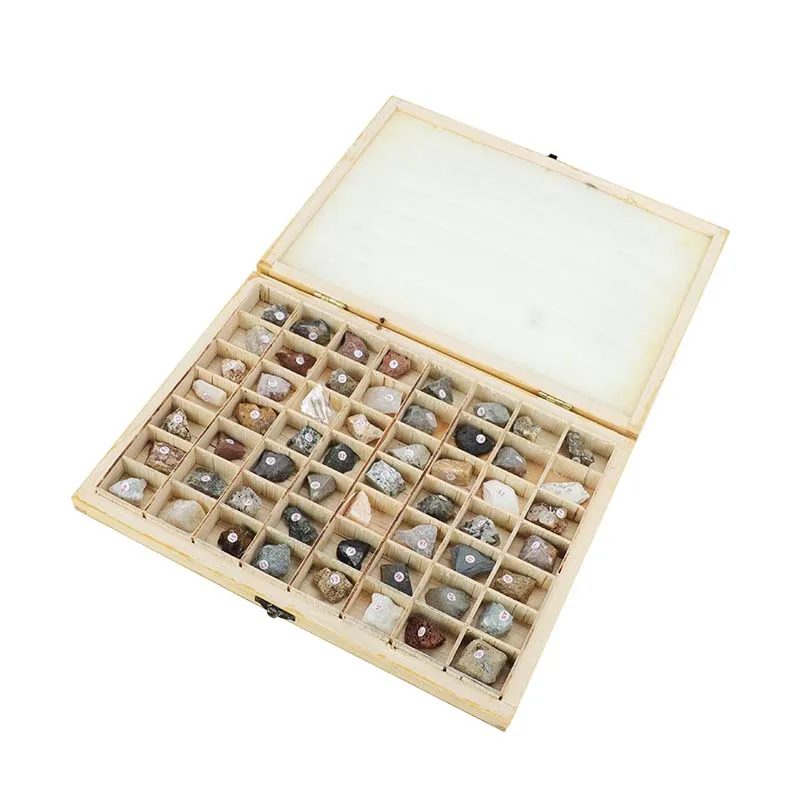 product customized natural mineral rock specimens box set wholesale rough crystal specimen stones science education kit medical science-7