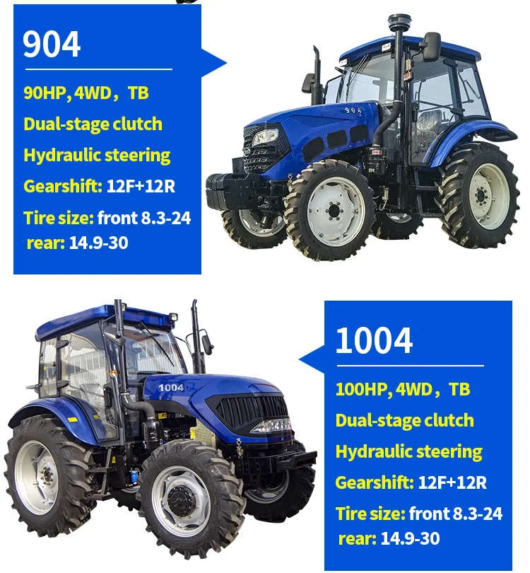 70hp Traktor 4x4 Wheeled Farm Tractor Trucks Lawn Mower Tractor Farming