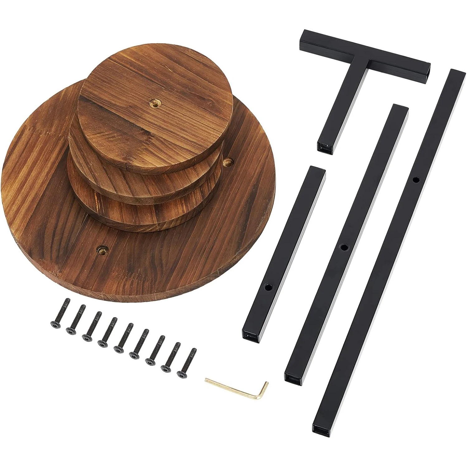 Display Rack Flower Pot Stand Tall Metal Wood Shelf Holder for Indoor 3 Tier Plant Stand