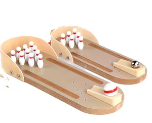Children's Mini Bowling Table Game Parent-child Interactive Wooden Toy Bowling