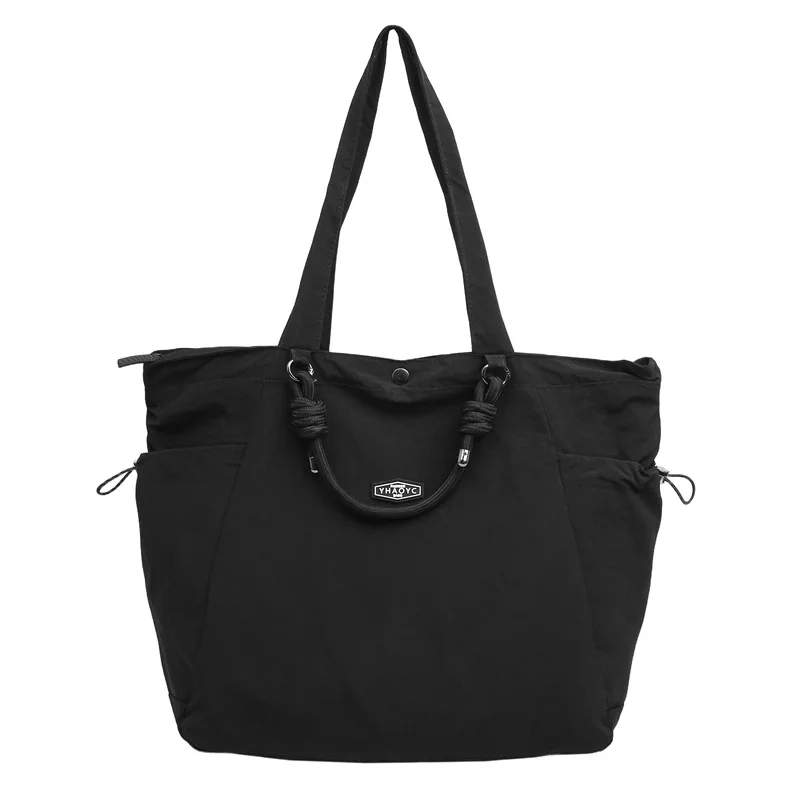 Unisex Large Capacity Lightweight Commuting Shopping Tote Bag Fashionable Casual Zipper Closure Shoulder Bag