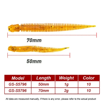 Freshwater Sea Bass Tackle Fishing Worms Soft Lure 50mm 70mm Jig Silicone Artificial Baits for Lake & River – Soft Lure – view 4
