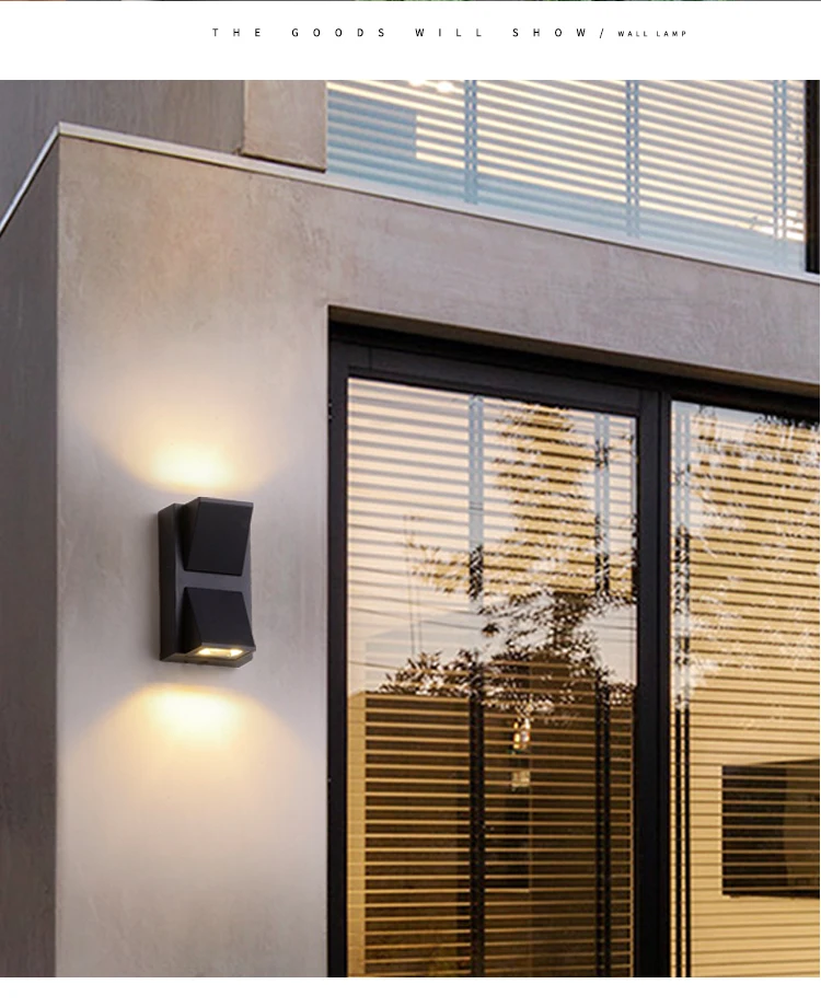 Exterior 10W Outside Wall Light Black AC85-265V Outdoor IP65 Waterproof for Garden