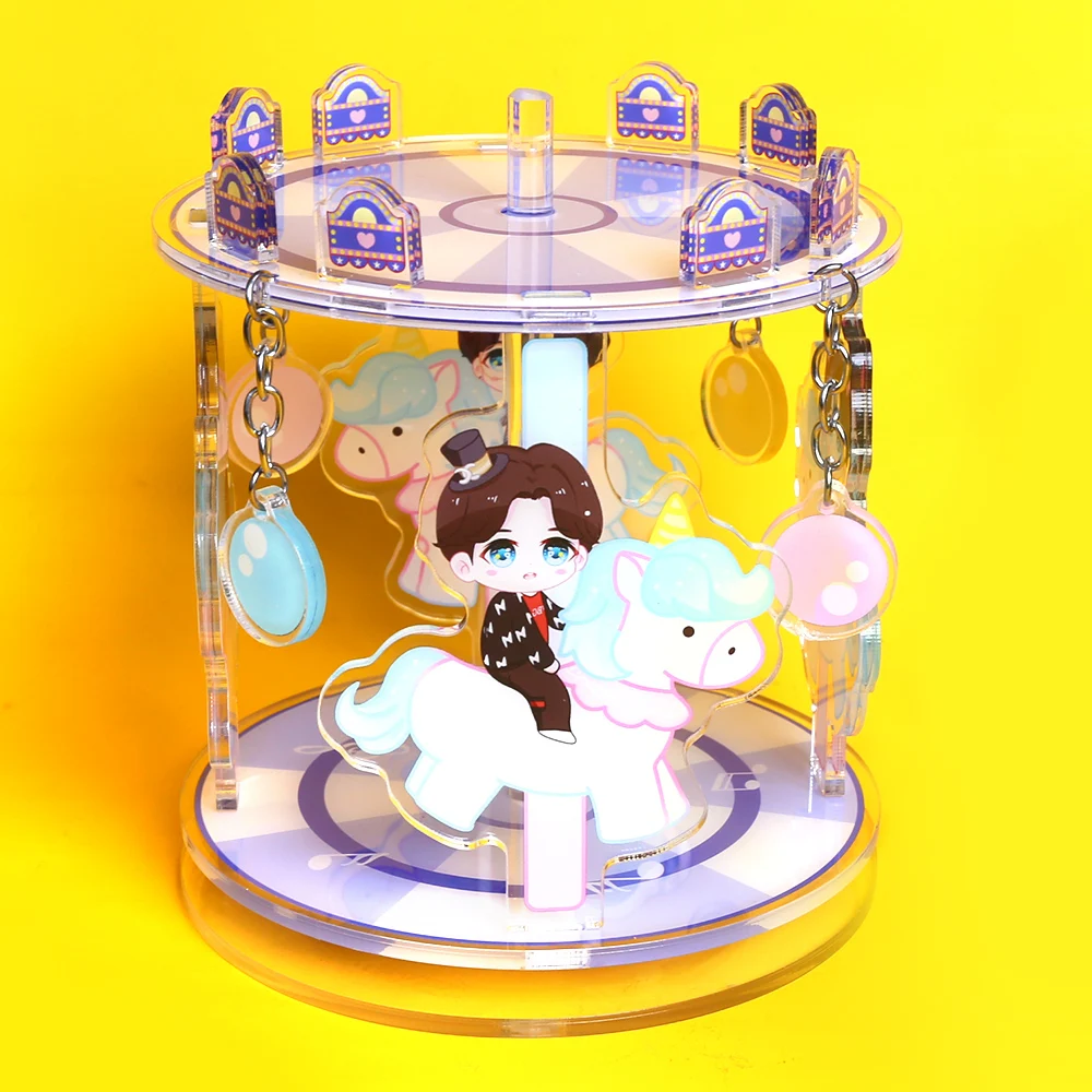 Custom Acrylic Stand Carousel with Hologram Printed Gift Cartoon Cute Pattern Wholesale