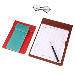 Customized Leather File Holder A4 A5 A6 Business Meeting Writing Clip Hotel Contract Signing Document Magnetic Menu Pad Clip
