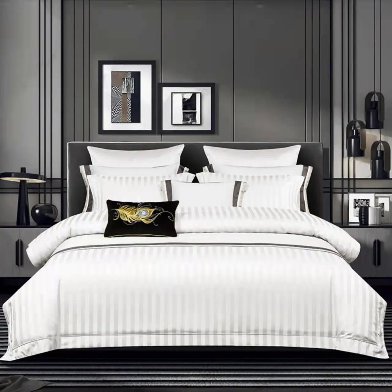 Pretty Pattern 1 Fitted Sheet and Pillowcase Set for King Size Bed Elegant Duvet Covers