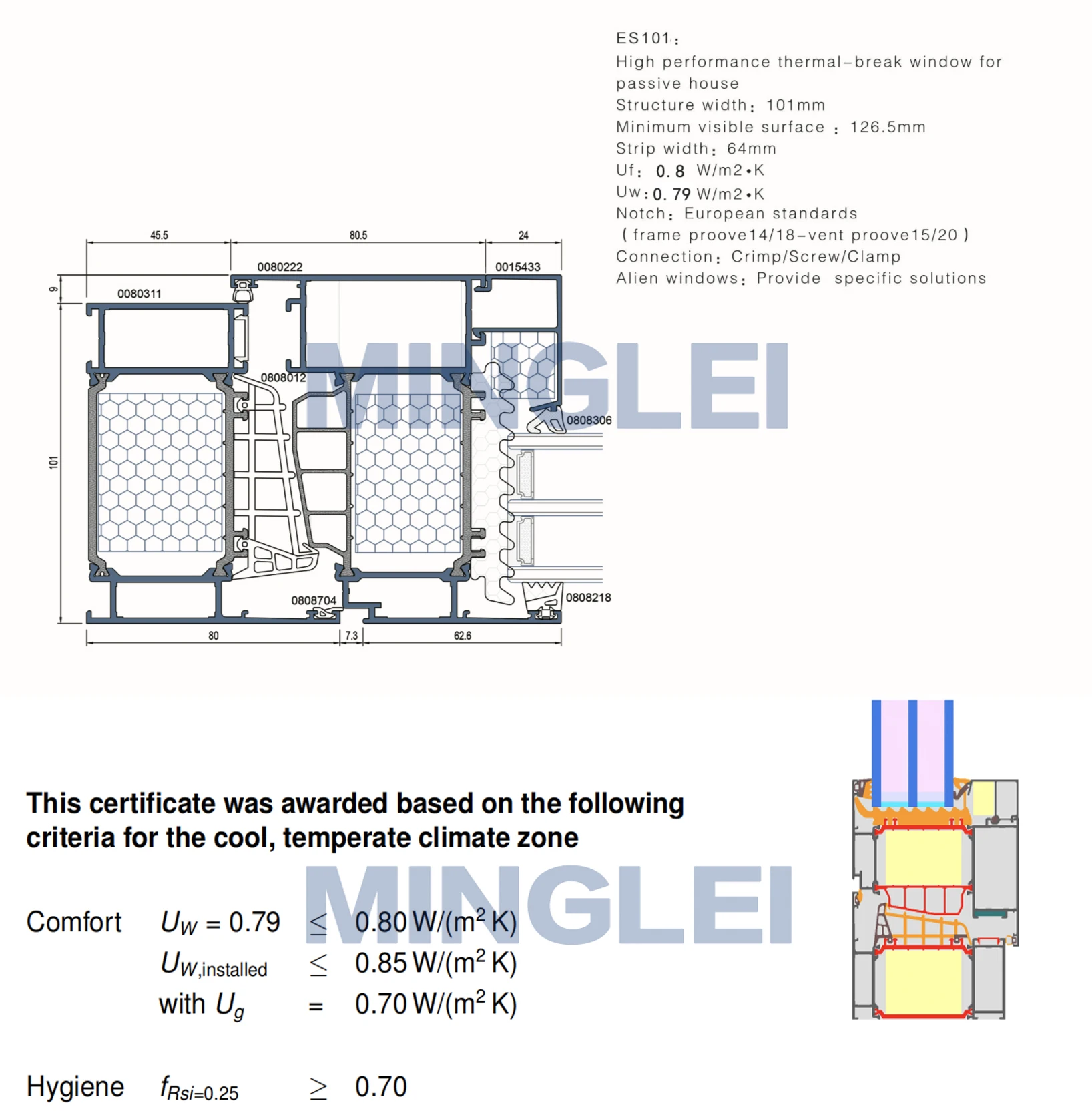 Minglei Energy Efficient Hurricane Prevention Aluminium Tilt-Turn Windows Narrow Frame Casement House Windows For Usa supplier