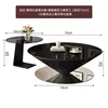 Table basse soucoupe volante avec plateau en verre 75 cm + table d'appoint 50 cm