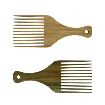 Salon Hairdressing Customized Afro Comb Natural Wooden Pick Comb Afro Braid Detangle Wig Hair Comb