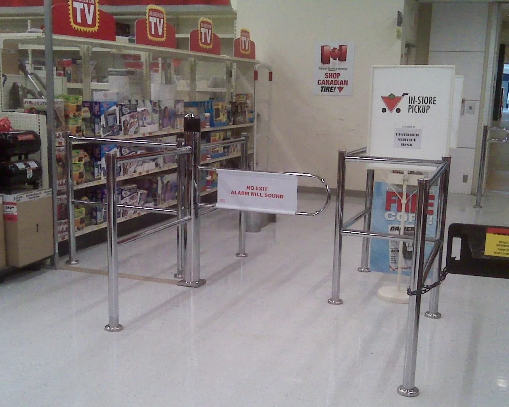 Supermarket Exit Control Counter Checkout Safety Manual Turnstile