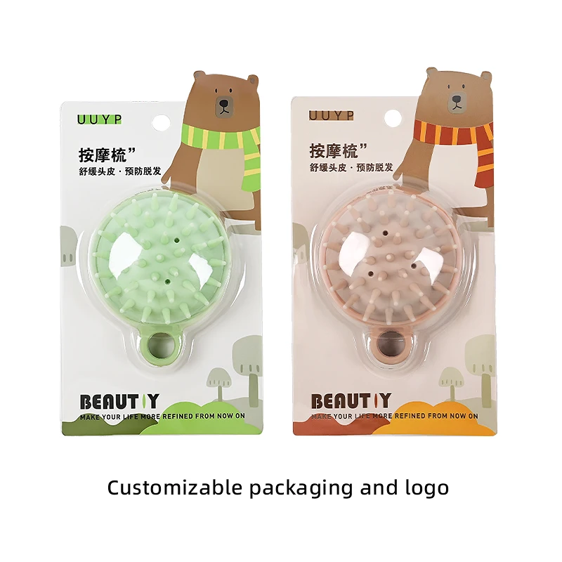 Professional Oval Scalp Exfoliator Detangling Shampoo Massager Comb Wet Dry Hair Brush ABS Silicone Brown Green Hooks Easy Dry H0d03d27299a647f28e4381e0b71c145d7