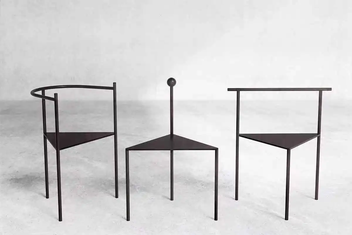 Modern Design Nordic Simple Triangle Metal Dining Chair Creative Industrial Style Metal Armchair