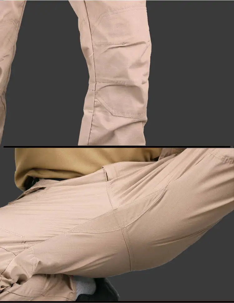 Men's Tactical Pants Cargo Rip Stop Hiking Pants Water Repellent Work Outdoor Trousers