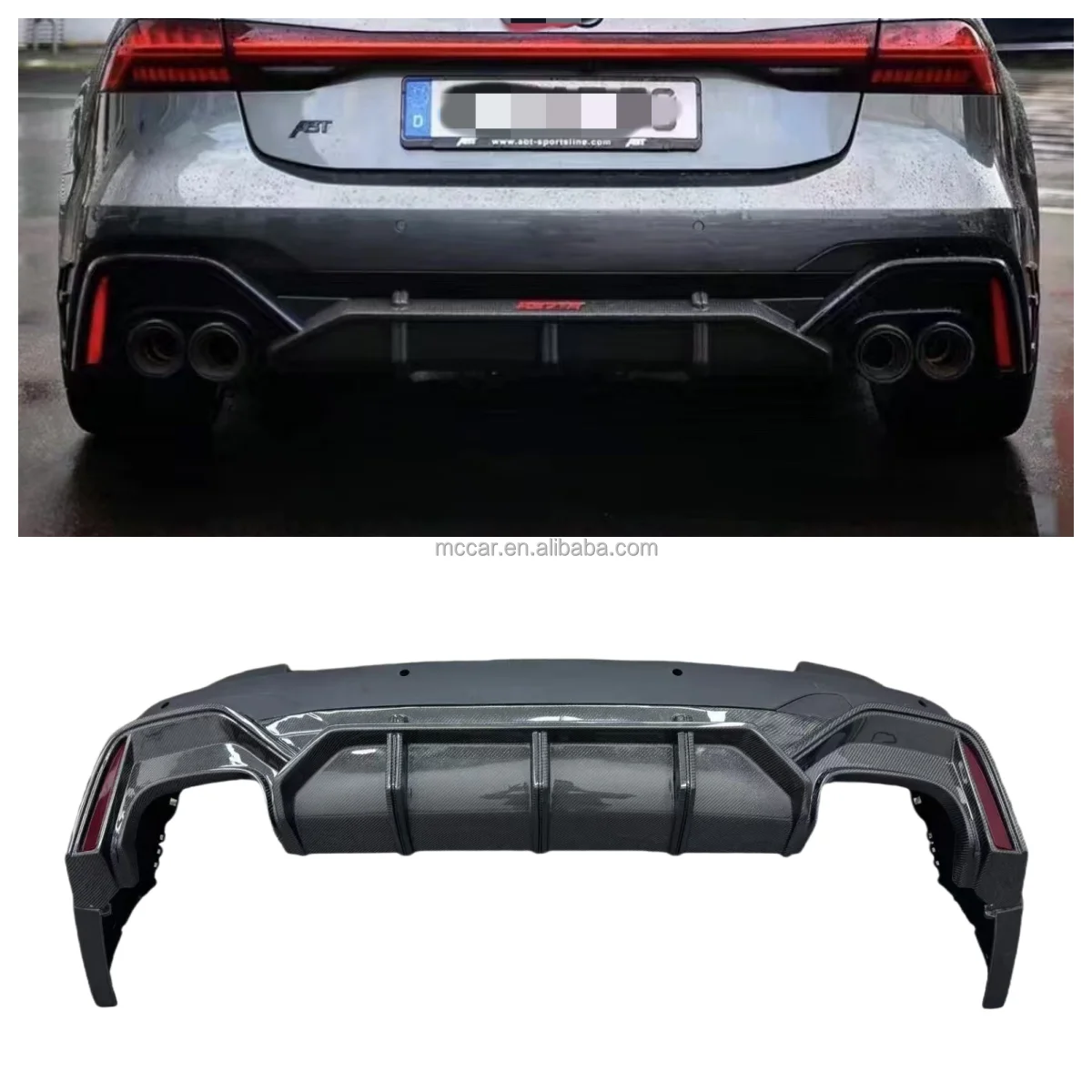 Exclusive Custom RS6 Bumper Carbon Fiber Separator For Audi RS7 Abt Diffuser