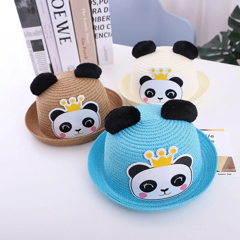 Одежда для мальчиков и девочек носки для малышей с милым рисунком панды, Солнцезащитная шляпа летняя детская Пикник Солнцезащитная пляжная шляпа для детей Рыбацкая шляпа