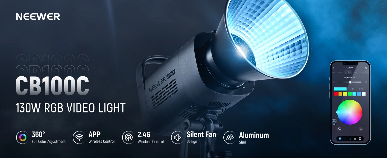 Projecteur Neewer RGB CB100C 130w