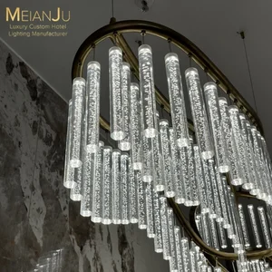 Contemporary Luxe Premium Crystal Chandelier with Bubble Column Design Latest Edition for Hotel Banquet Halls