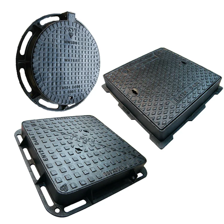 SYI Black Bitumen Square Rectangular Round Single Double Seal Ductile Iron Manhole Cover Size
