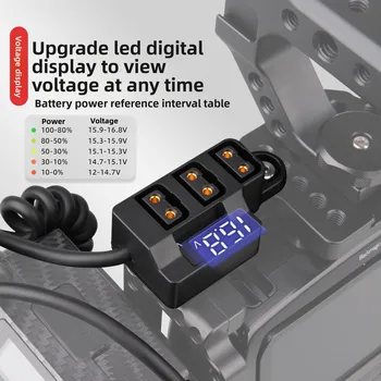 D-TAP to V-Mount One-to-Three Battery Camera Power Supply Conversion Cable with Digital Display PVC Jacket Anton B-Type detail image
