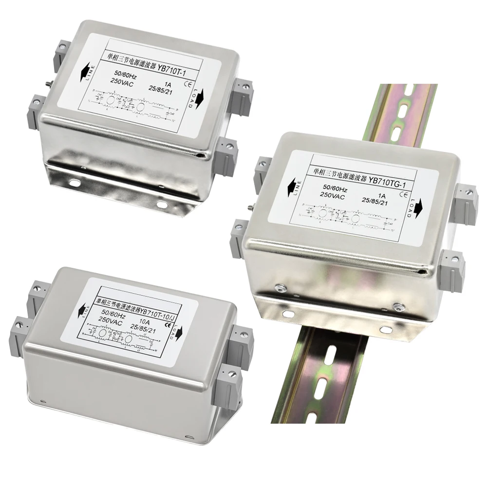 High Quality 250V 1A-50A Three-Section Terminal Rail Type Power Filter LV Products