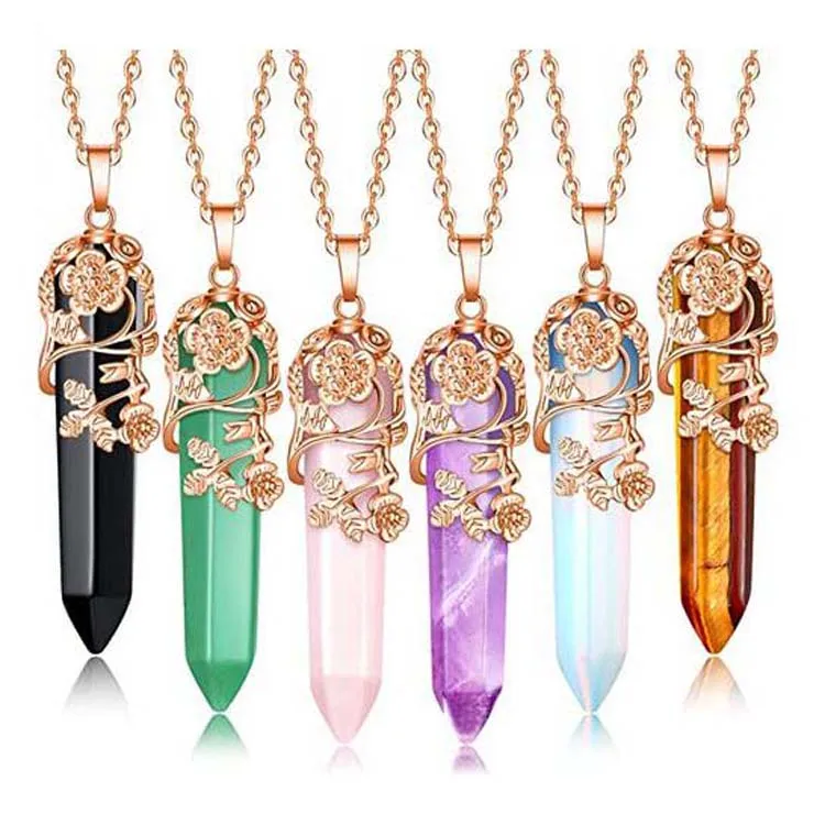 Ml Natural Flower Wrapped Crystal Point 