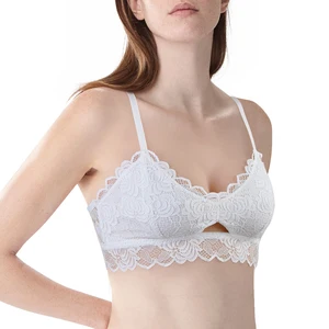 Lingerie Factory RTS Women Floral Lace Home-wear Sheer Bra and Panty Wireless Lingerie Bra Everyday Wear Sleep Bra