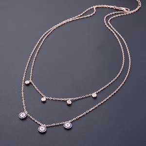 POLIVA 925 Sterling Silver Evil Eye Arabic Necklace Custom Rose Gold Plated Link Chain Lovely Beautiful Models