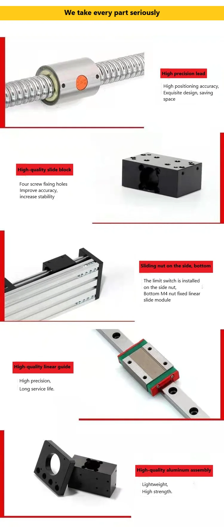 CNC Double Optical Axis Ball Screw Slide Linear Guide Motion Module 10 ...