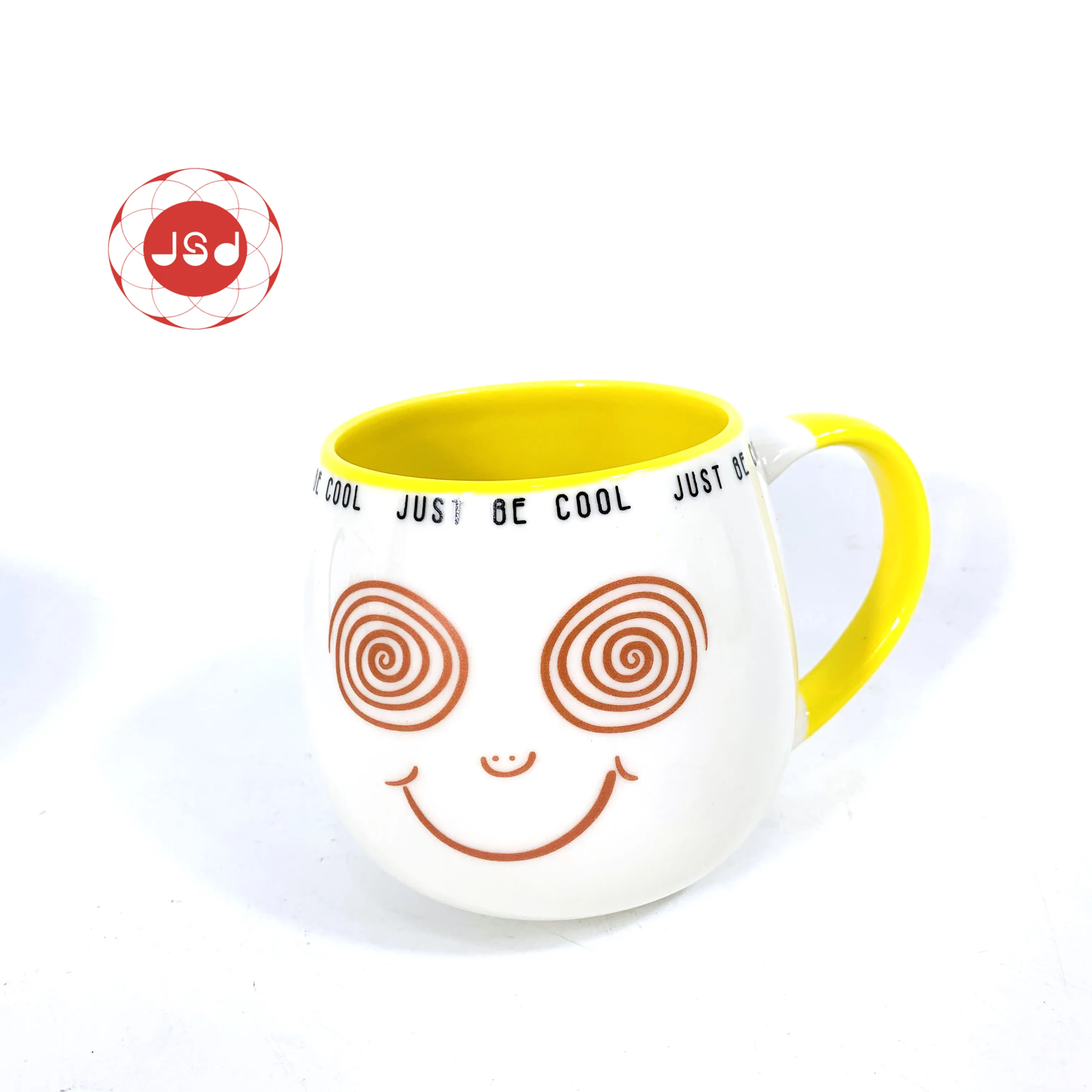 Hot Products Cute Dog Friend Belly Shape Color Handle Ceramics Coffee Drink Ware Mug