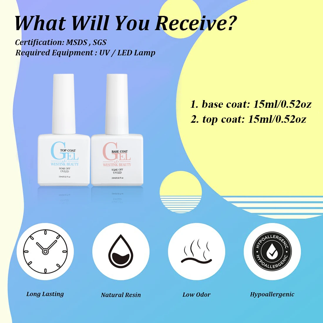 Westink Beauty бесплатный образец УФ-лака для ногтей праймер отшелушивающее резиновое Базовое покрытие Кристальный бархатный матовый