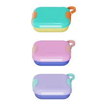 Hot Selling Cute Grid Design Plastic Lunch Container Microwave Lunch Box for Students and Kids Featuring Fruit Dining Option