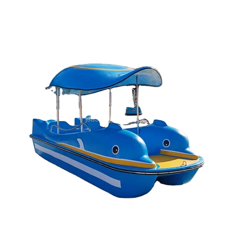 Blue Dolphin Boat - Fun 4-Seater Bumper Boats for Water Parks